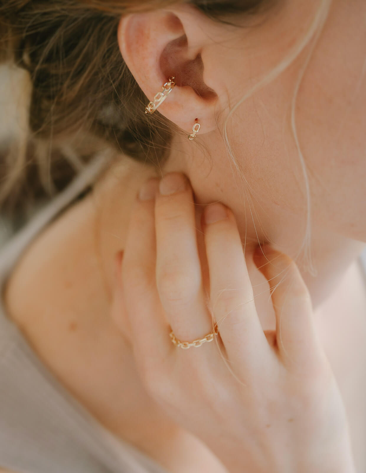 10K Gold Tiny Chain Link Pierce | KATENA