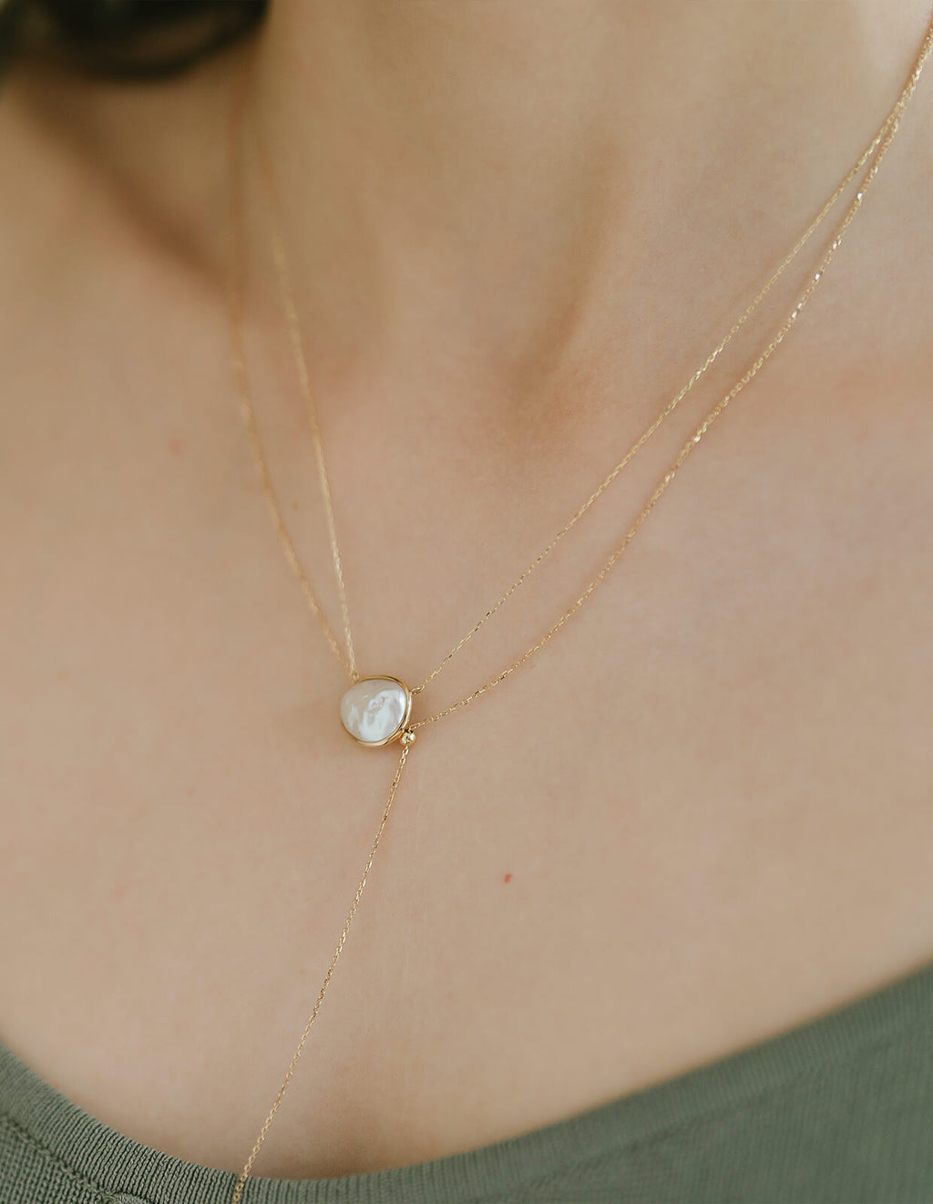 Coin Pearl Gold Necklace | PROPRIUM PERLA