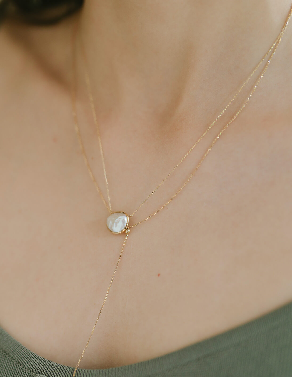 Coin Pearl Gold Necklace | PROPRIUM PERLA
