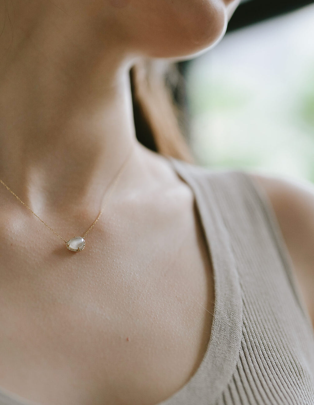 10K Gold Moonstone Necklace | PROPRIUM NEBULA