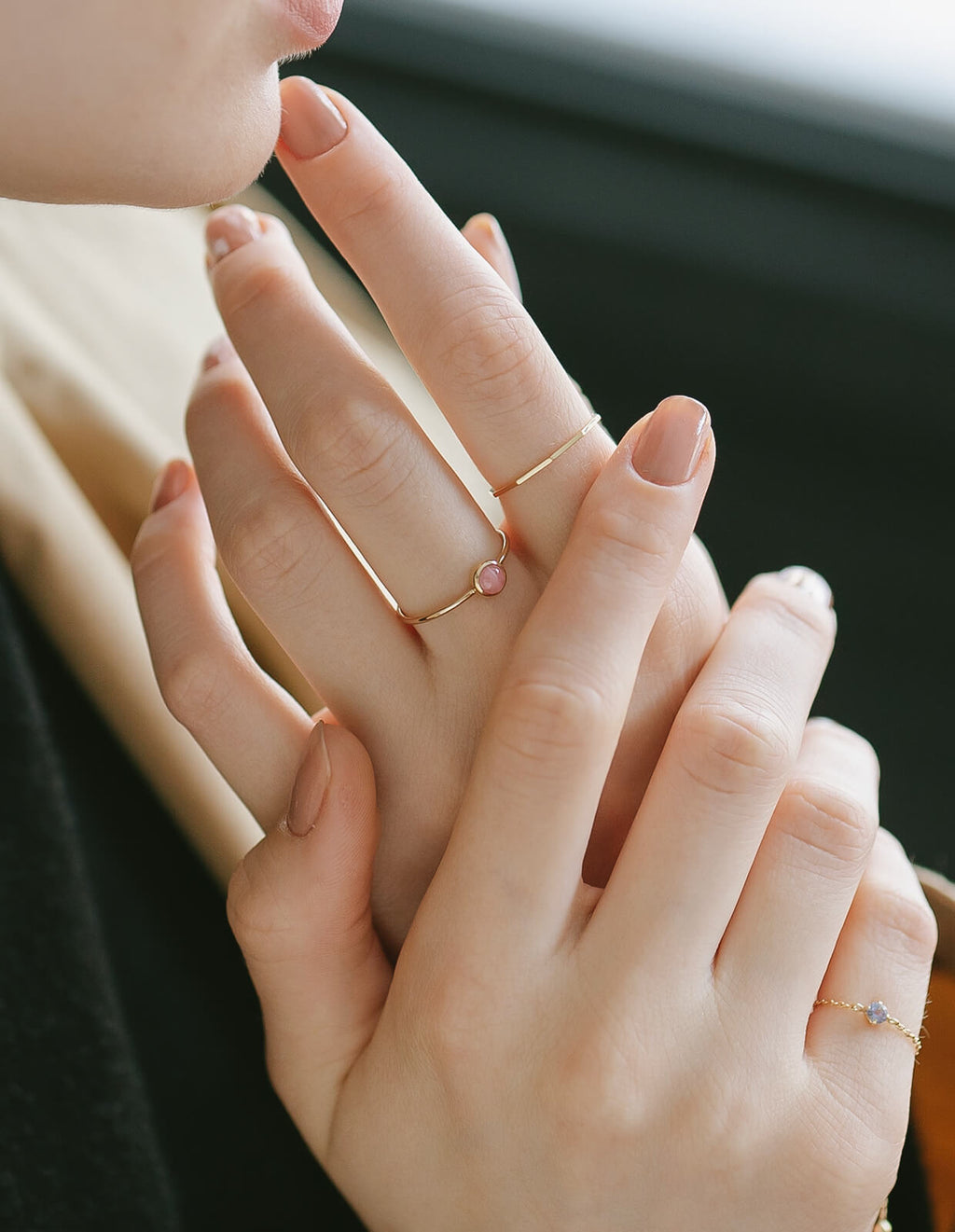 18K Gold Decagon Delicate Gold Ring | TOCACK