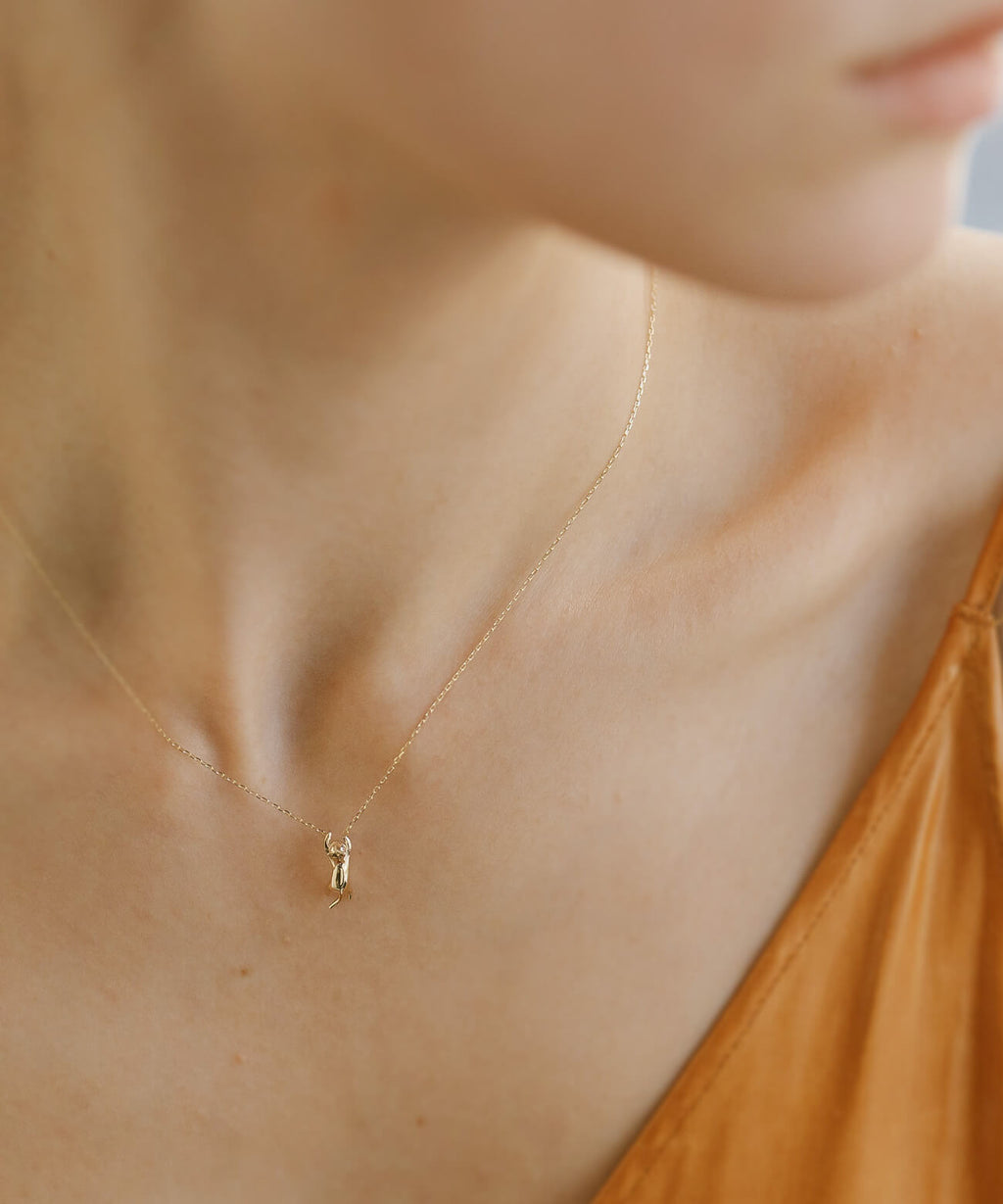 10K Gold Cat Necklace | ZOI-CAT