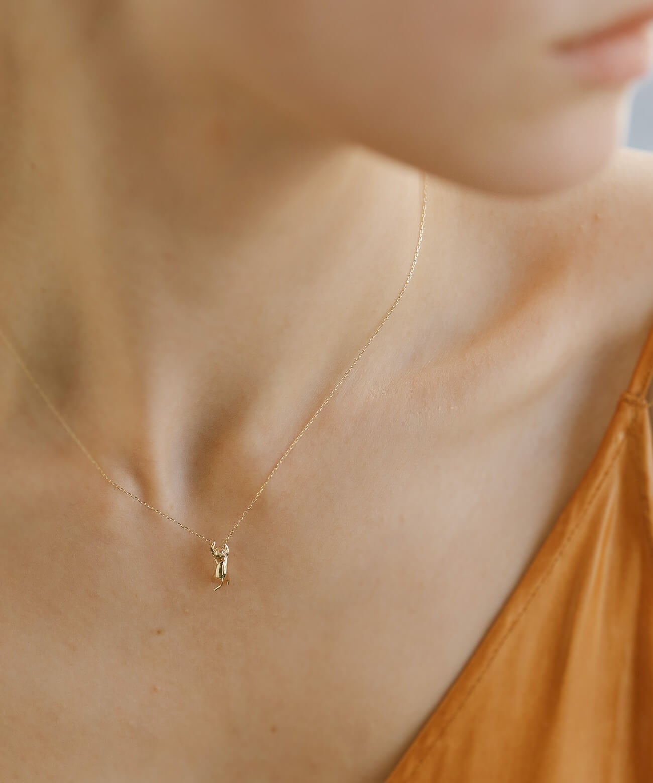 10K Gold Cat Necklace | ZOI-CAT