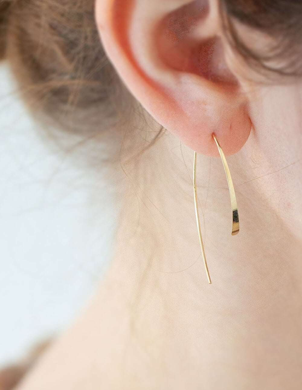 18K Gold Almond Hoop Earrings | GOUCCIA