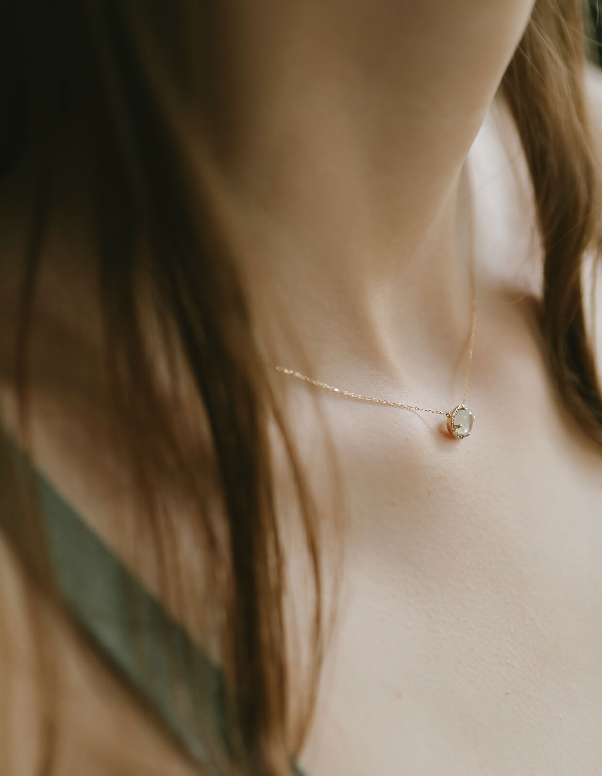 10K Gold Moonstone Necklace | PROPRIUM NEBULA