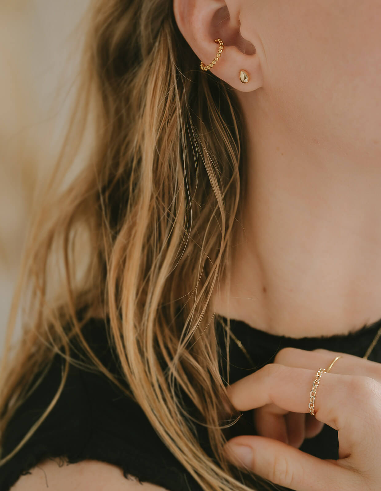 10K Gold Stacking Chain Ring | SILSILA