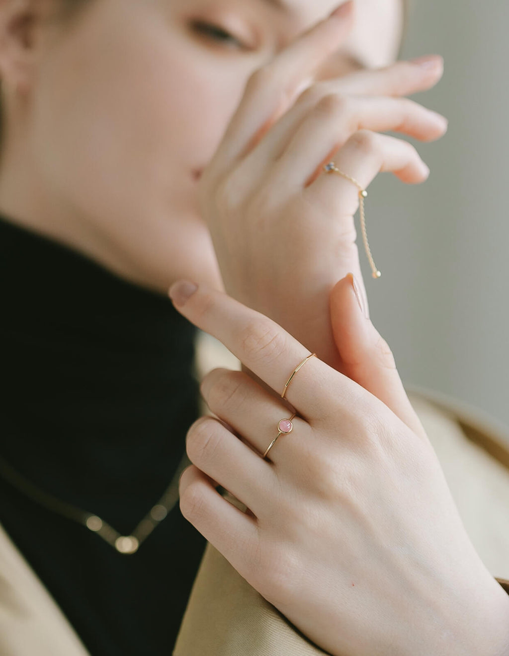 18K Gold Decagon Delicate Gold Ring | TOCACK