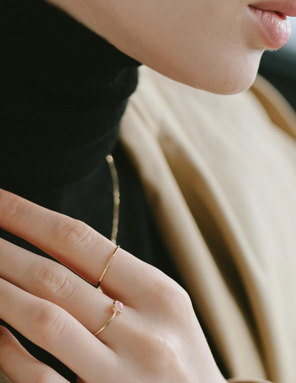 18K Gold Decagon Delicate Gold Ring | TOCACK