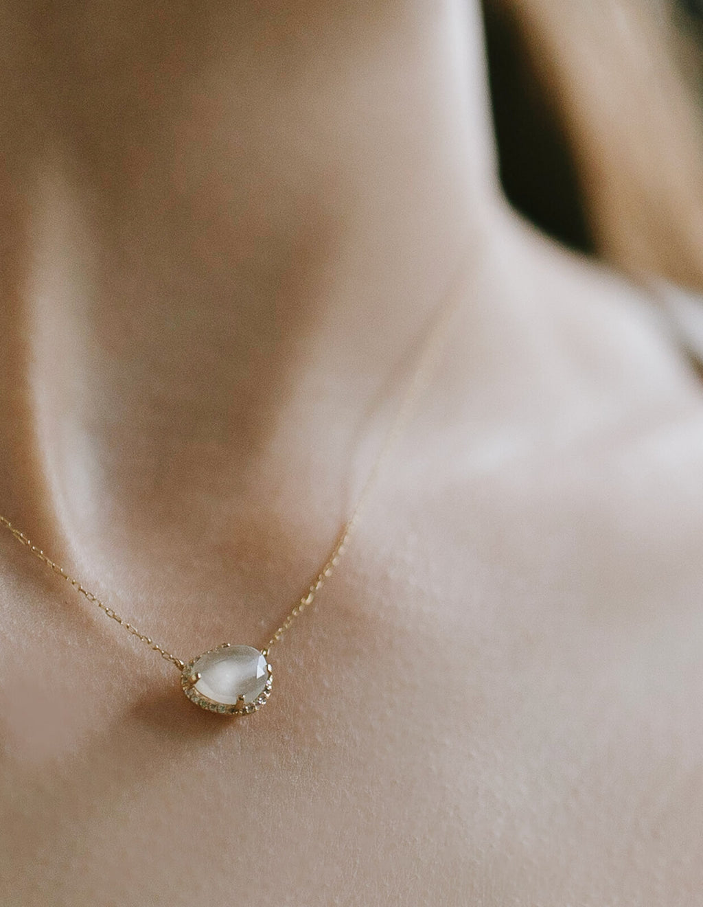 10K Gold Moonstone Necklace | PROPRIUM NEBULA