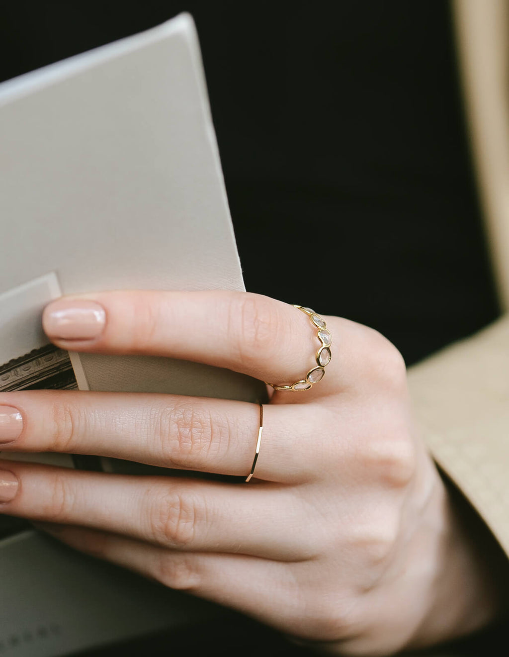 18K Gold Decagon Delicate Gold Ring | TOCACK