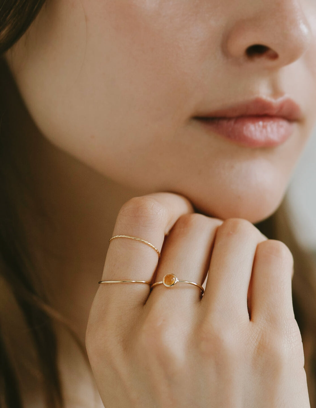 10K Gold 7color Gemstone Cabochon Ring | LUPAUS