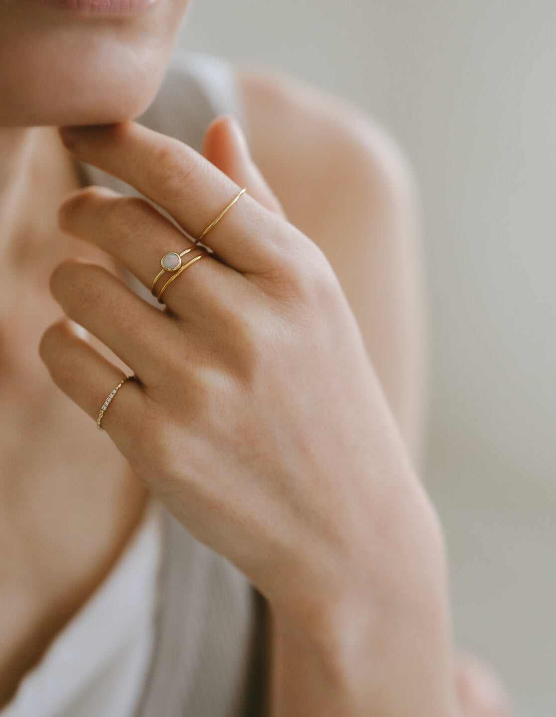 10K Gold 7color Gemstone Cabochon Ring | LUPAUS