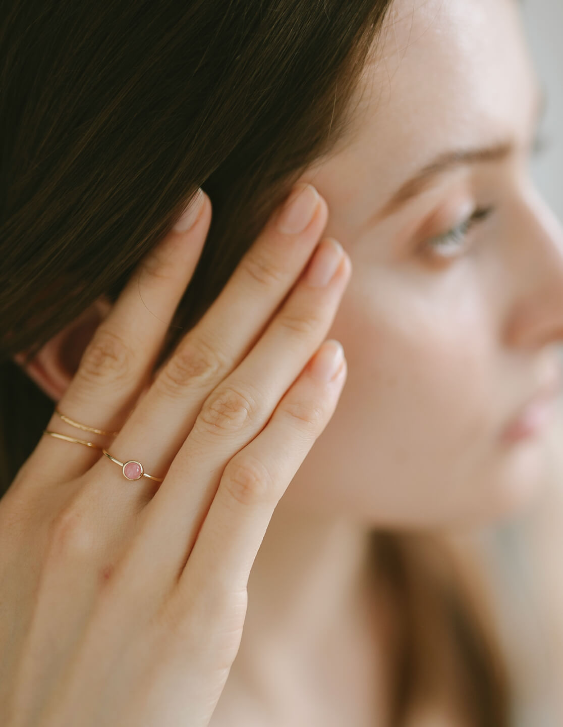 10K Gold 7color Gemstone Cabochon Ring | LUPAUS