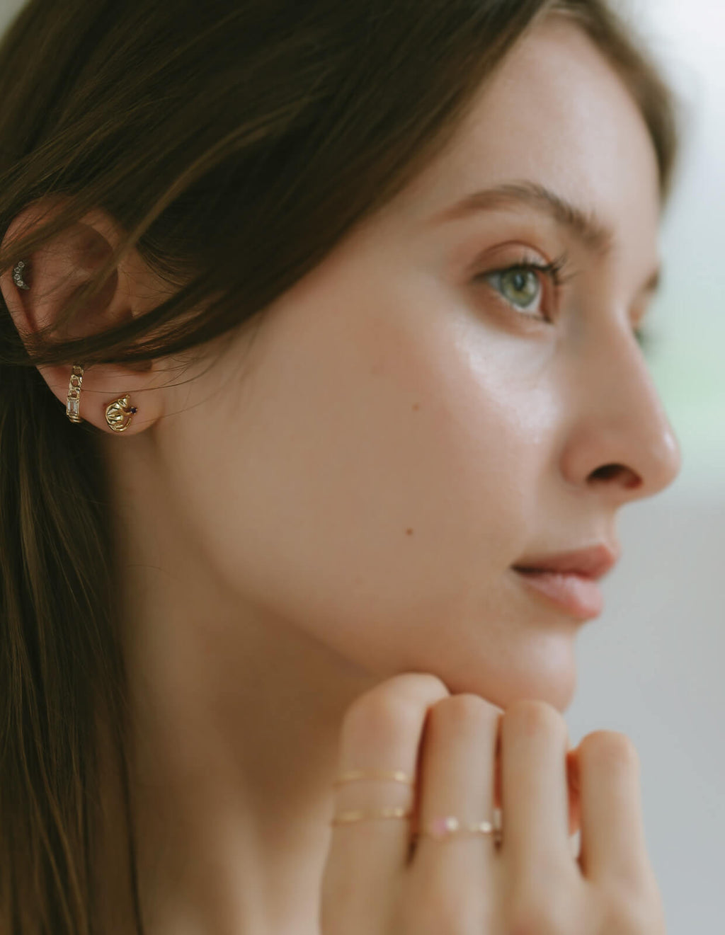 10K Gold Gemstone Cat Pierce | ZOI-CAT