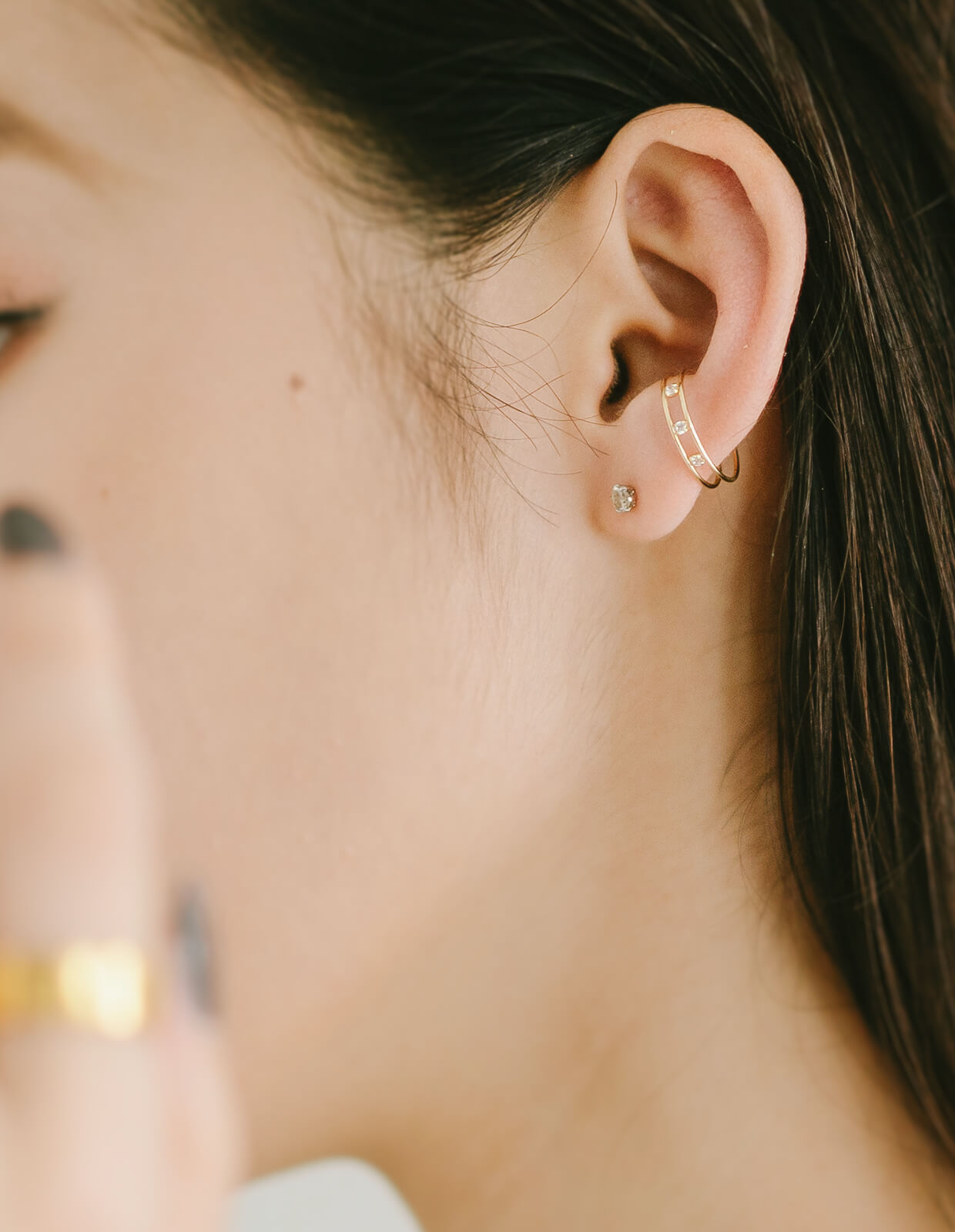 10K Gold Double Line Ear Cuff | JEMMY