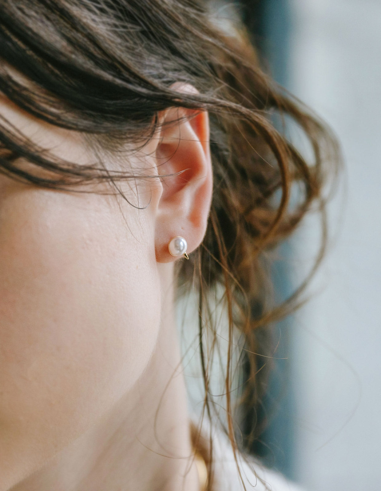 18K Gold Thorny Gold Cap Pearl Earrings | ESPINAS