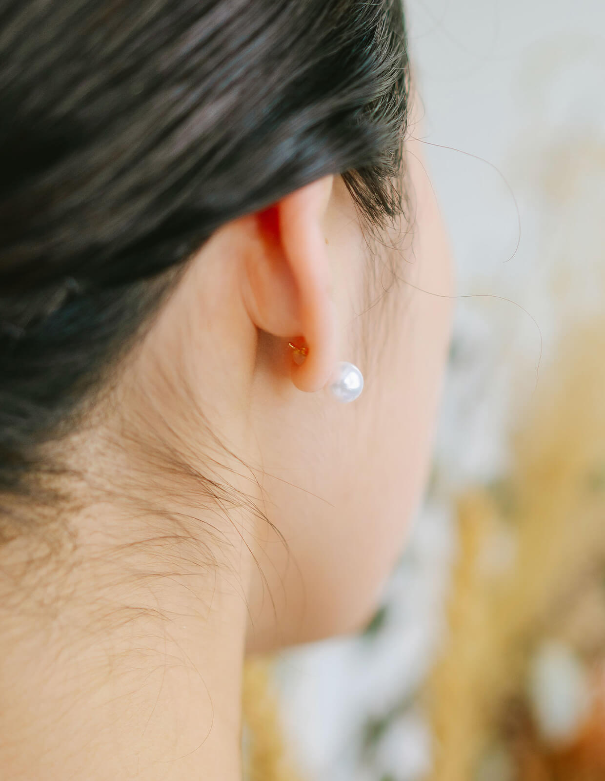 18K Gold Post 8.5mm-9mm High Quality Akoya Pearl Stud Earrings | DEORA