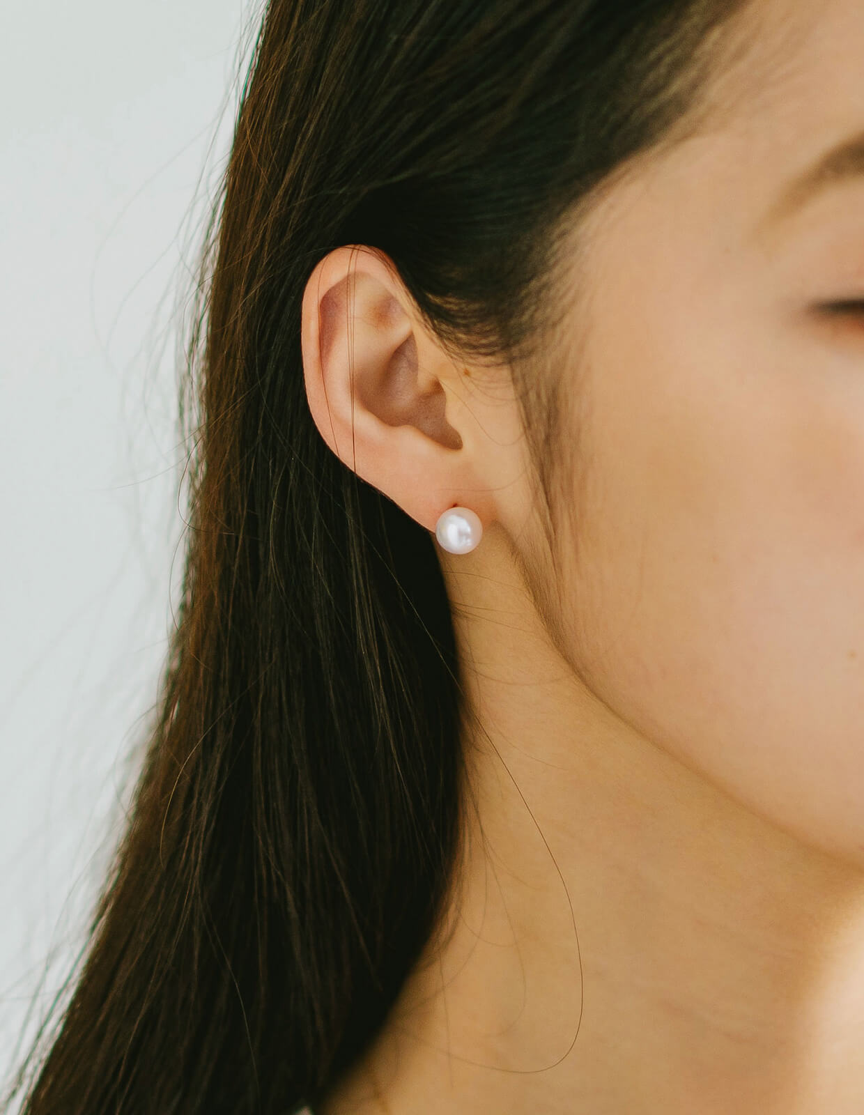 18K Post High Quality Akoya Pearl Stud Earrings DEORA