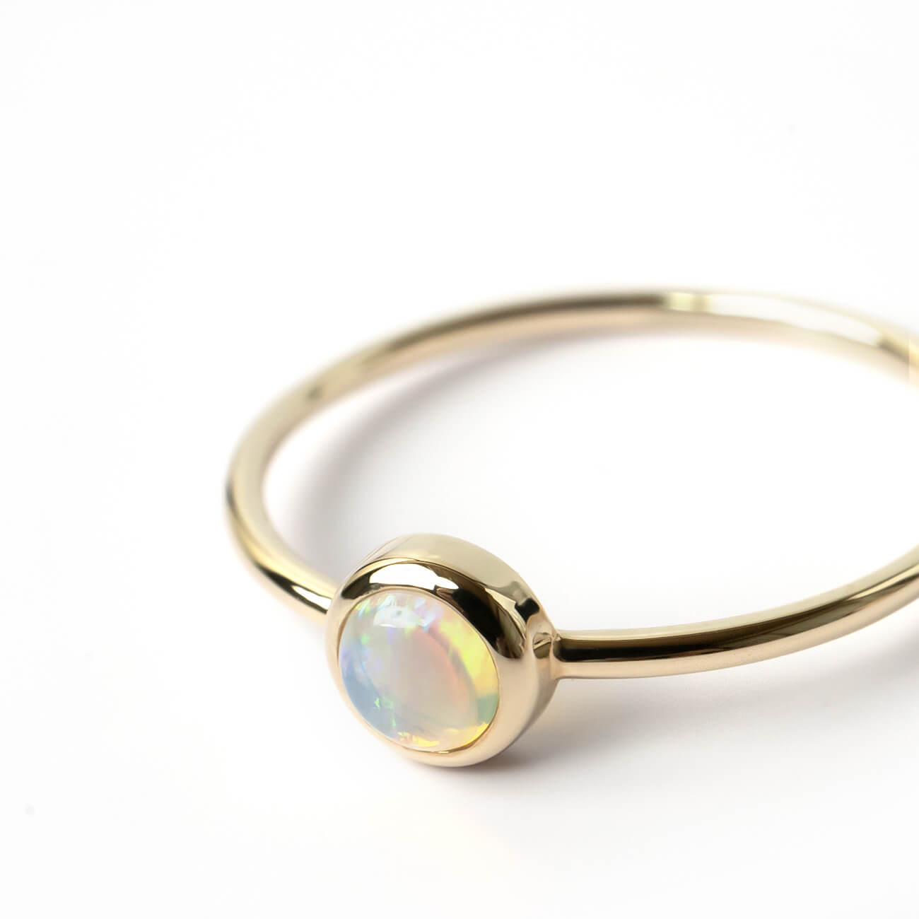 10K Gold 7color Gemstone Cabochon Ring | LUPAUS