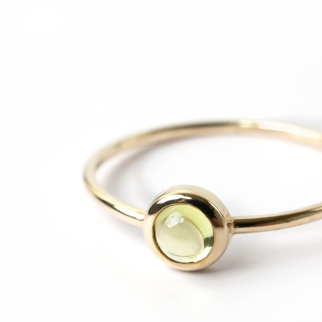 10K Gold 7color Gemstone Cabochon Ring | LUPAUS