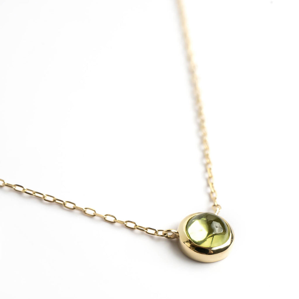 10K Gold 7color Gemstone Cabochon Necklace | LUPAUS