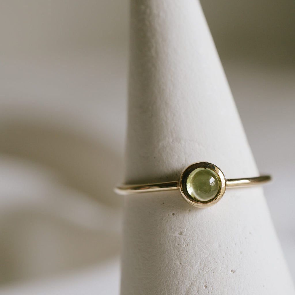 10K Gold 7color Gemstone Cabochon Ring | LUPAUS