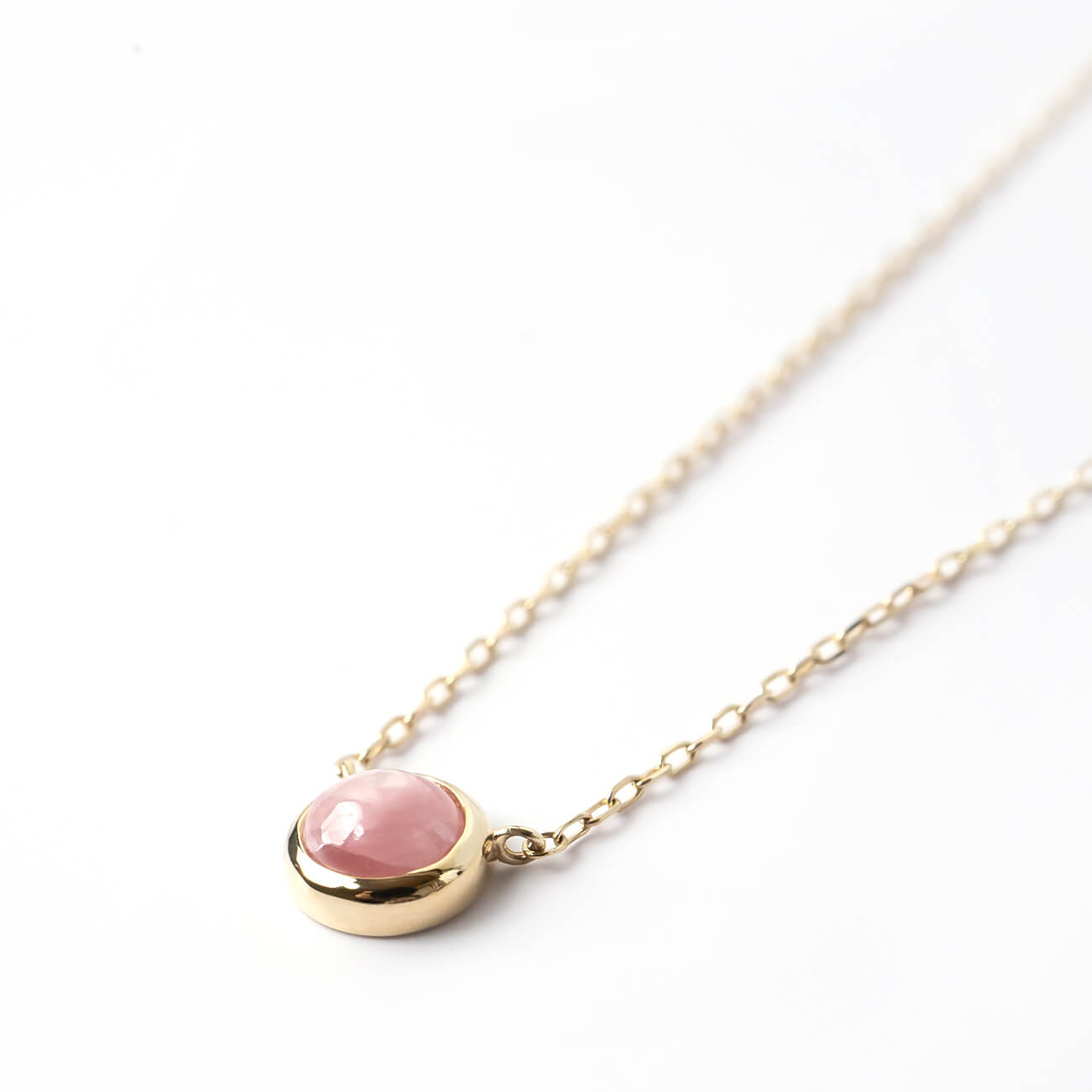 10K Gold 7color Gemstone Cabochon Necklace | LUPAUS
