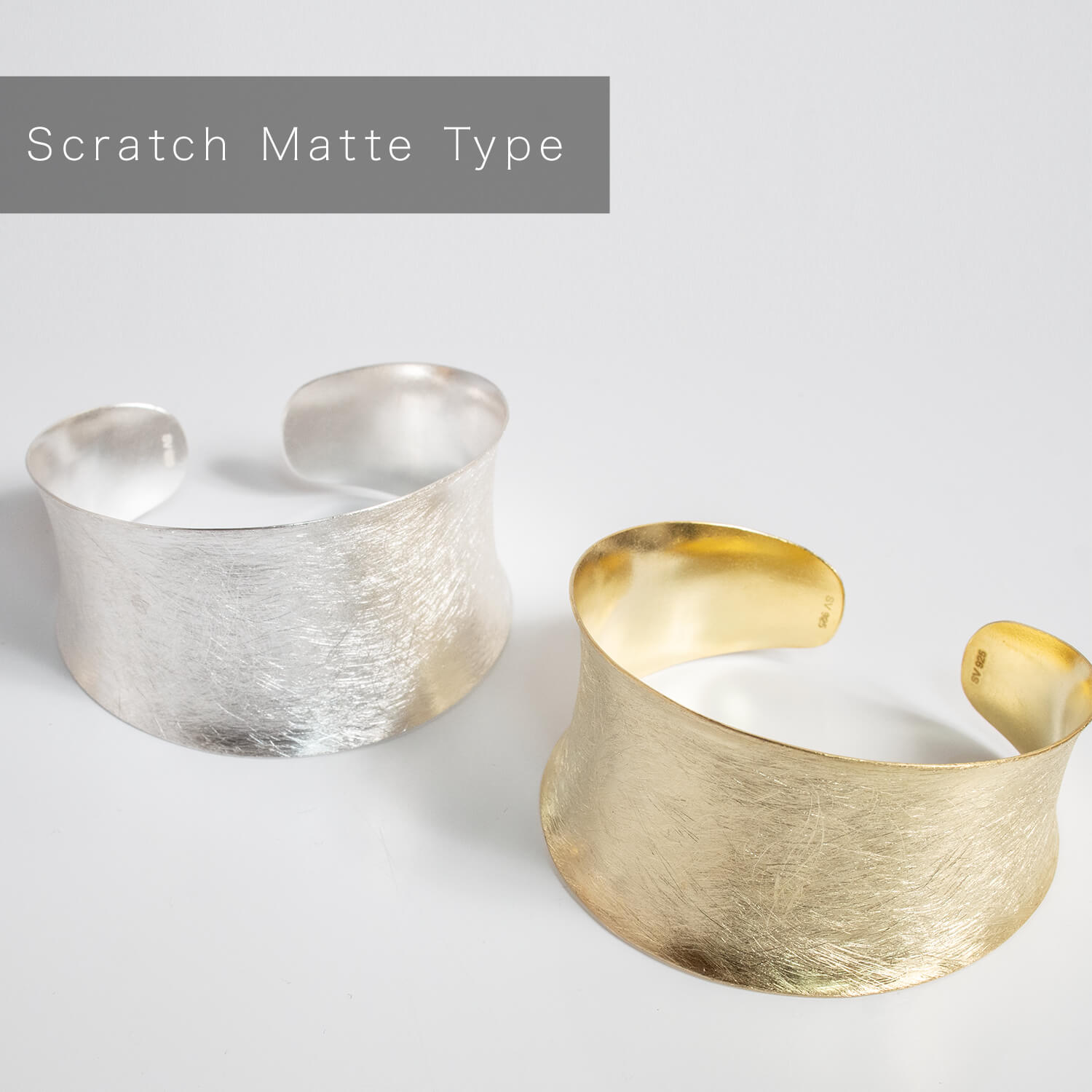 18K Gold Plated Sterling Silver Wide Concave Cuff | FONTE