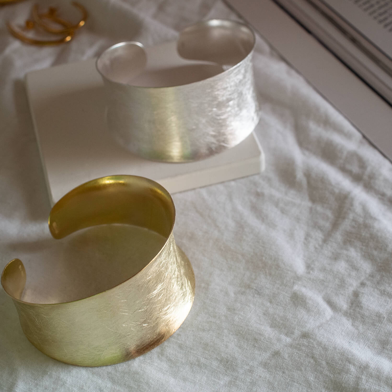 18K Gold Plated Sterling Silver Wide Concave Cuff | FONTE