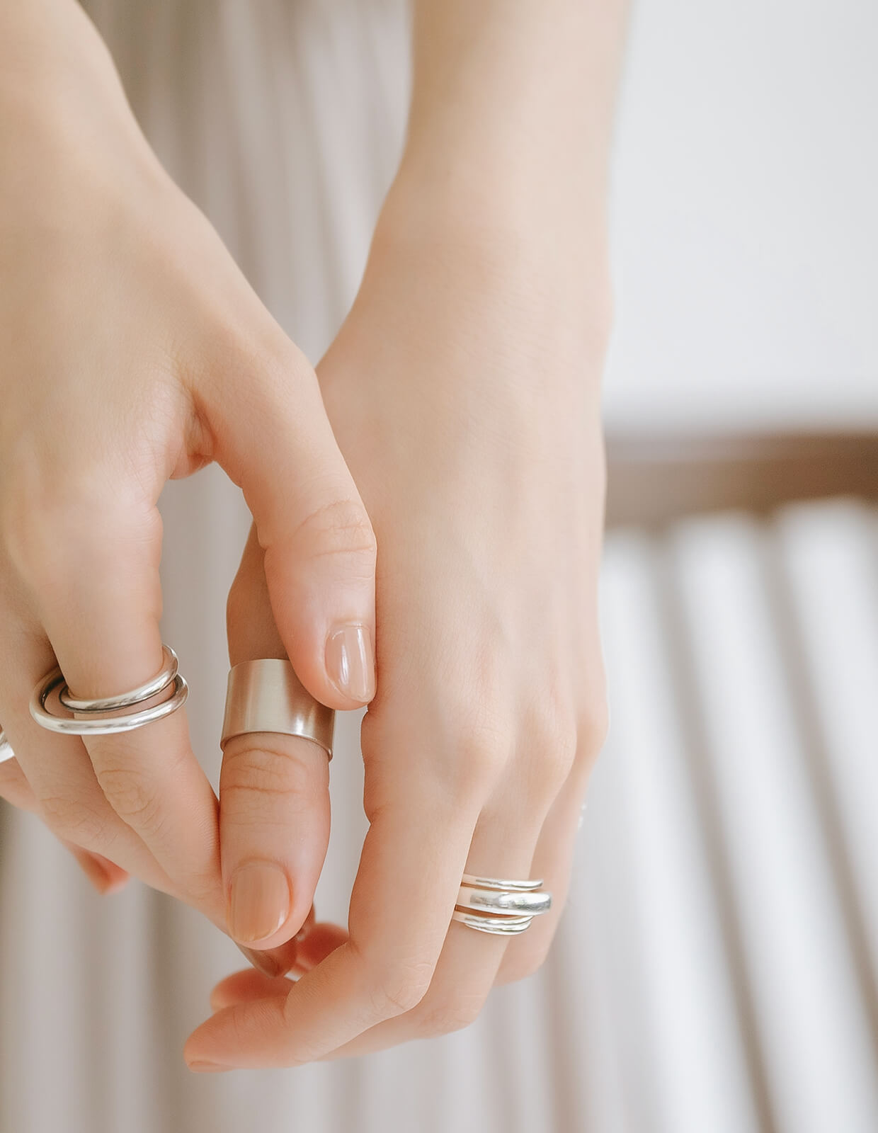 18K Gold Plated Sterling Silver Wide Tube Ring | TORONC MATTE