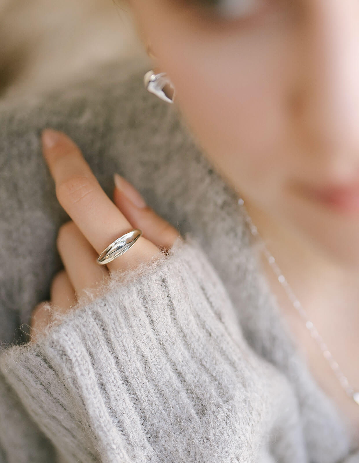 18K Gold Plated Sterling Silver Ripple Wave Ring | MIELIKKI-TUULI