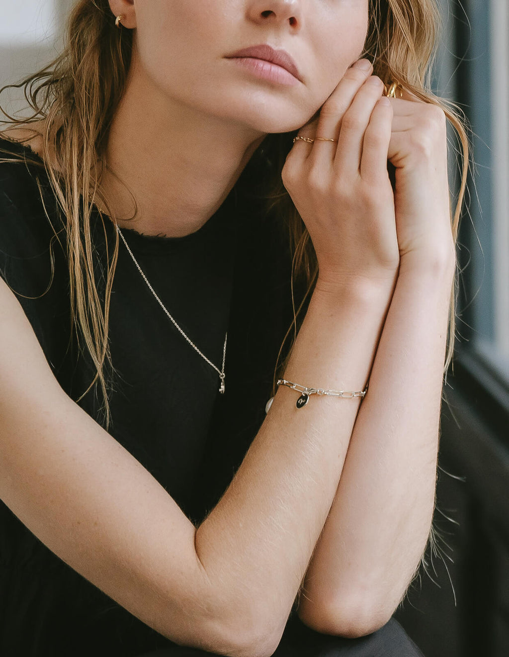 Chunky Silver Box Chain Bracelet | RONOEL