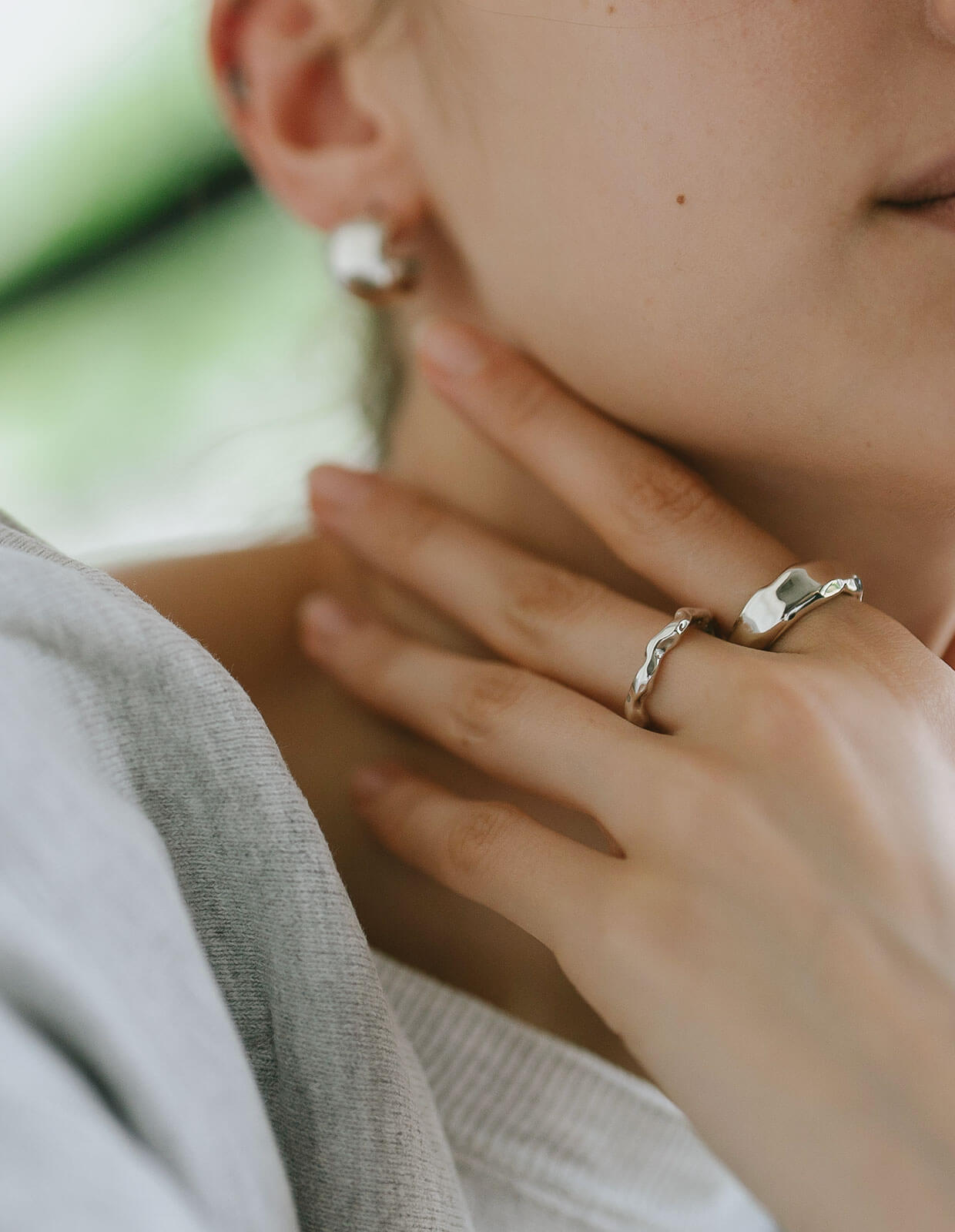 18K Gold Plated Sterling Silver Ripple Wave Ring | ALORO