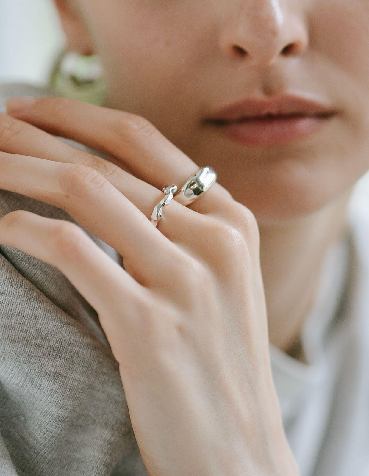 18K Gold Plated Sterling Silver Ripple Wave Ring | ALORO