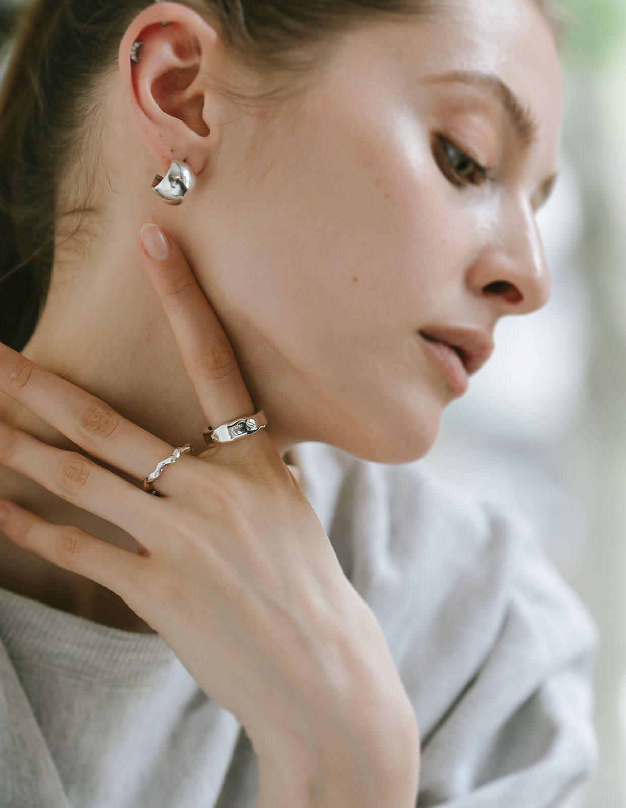 18K Gold Plated Sterling Silver Ripple Wave Ring | ALORO