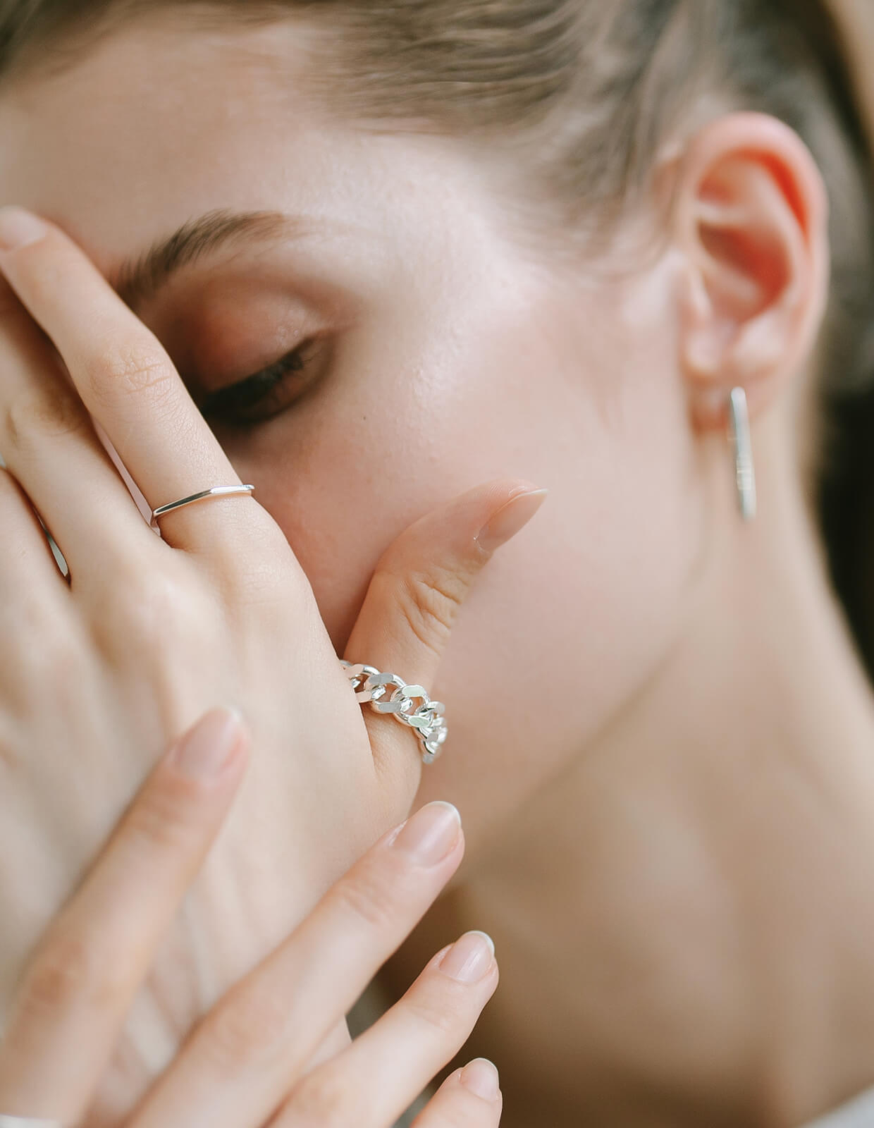 18K Gold Plated Sterling Silver Cuban Link Chain Ring | KAVALERI