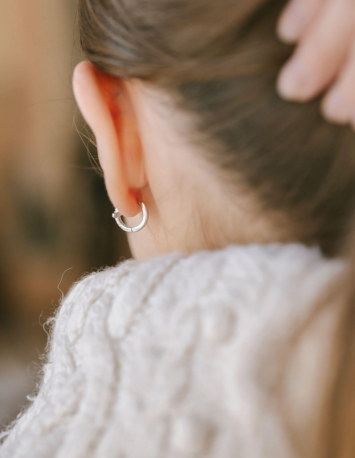 18K Gold Plated Sterling Silver Cross Pave Hoop Earrings | KYKLOS-CROS