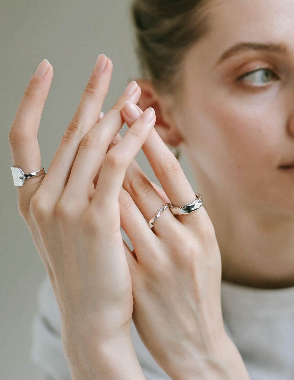 18K Gold Plated Sterling Silver Ripple Wave Ring | ALORO