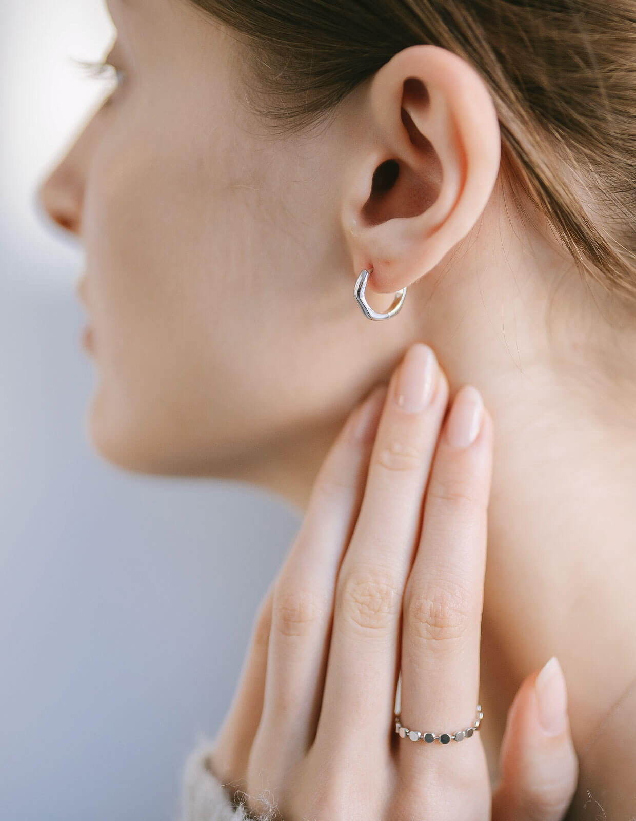 Silver925 Chunky Hoop Earrings | KYKLOS-WAVE – Ops. Jewelry