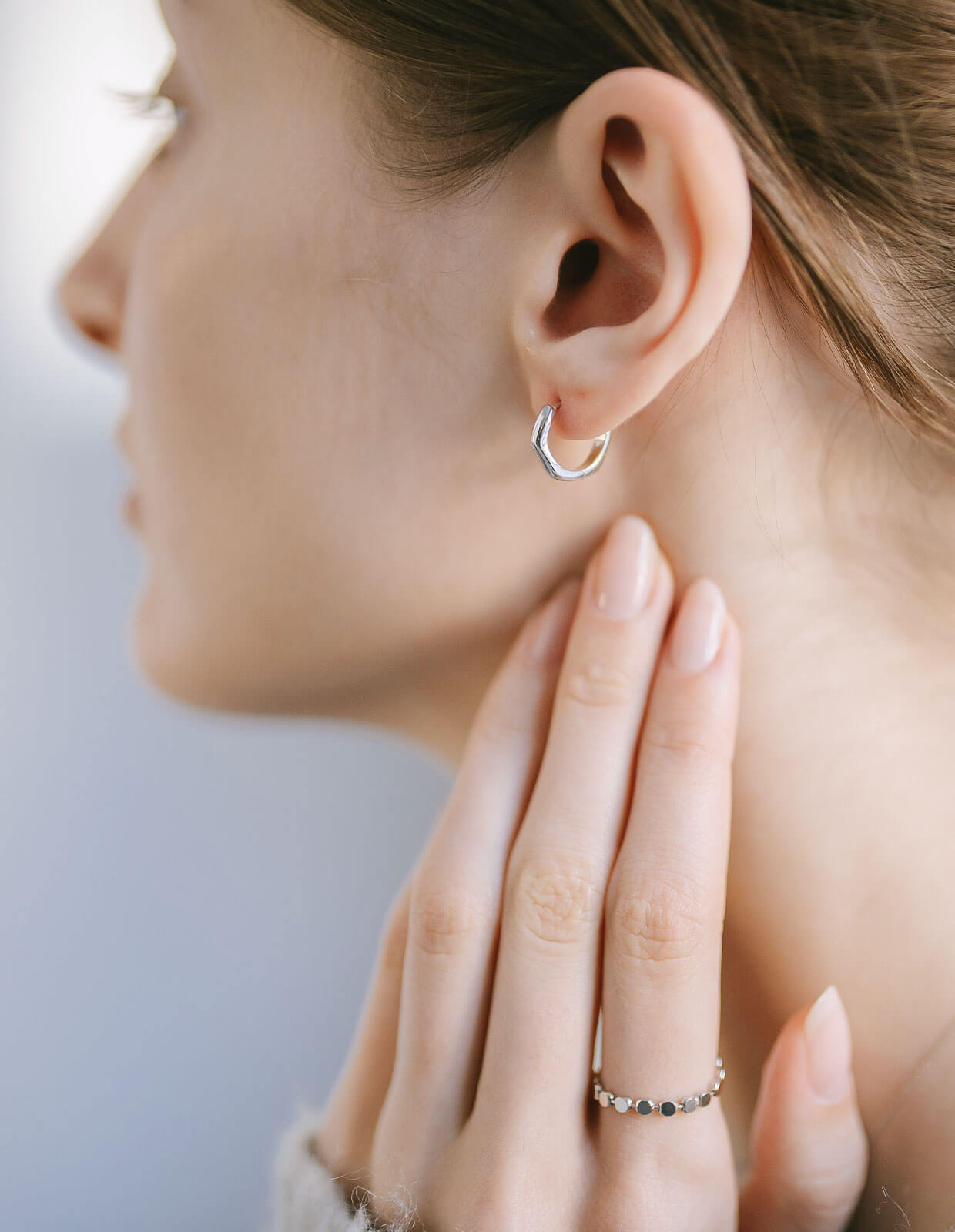 18K Gold Plated Sterling Silver Chunky Hoop Earrings | KYKLOS-WAVE