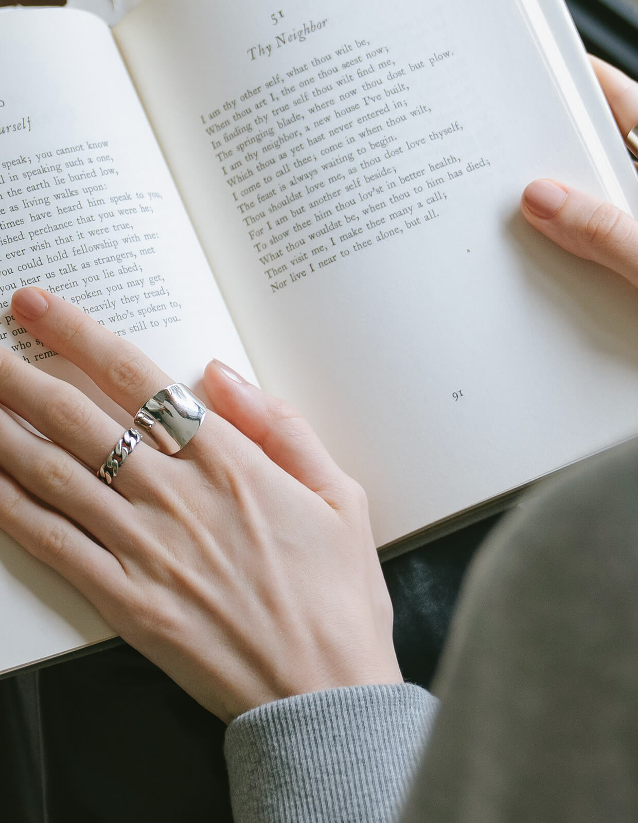 18K Gold Plated Sterling Silver Curved Tube Ring | AVIOR