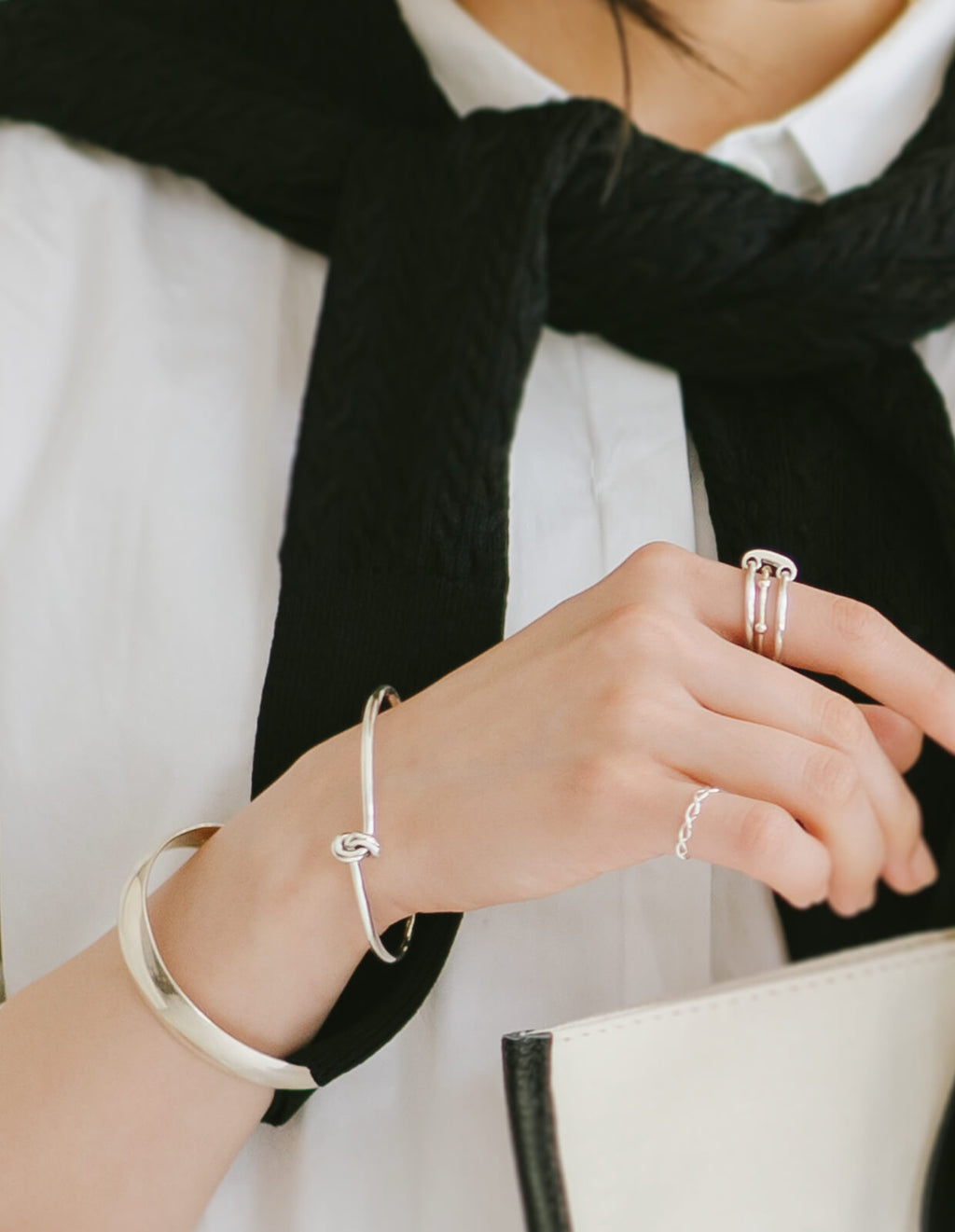 18K Gold Plated Sterling Silver Tight Knot Bangle | OBLIGA
