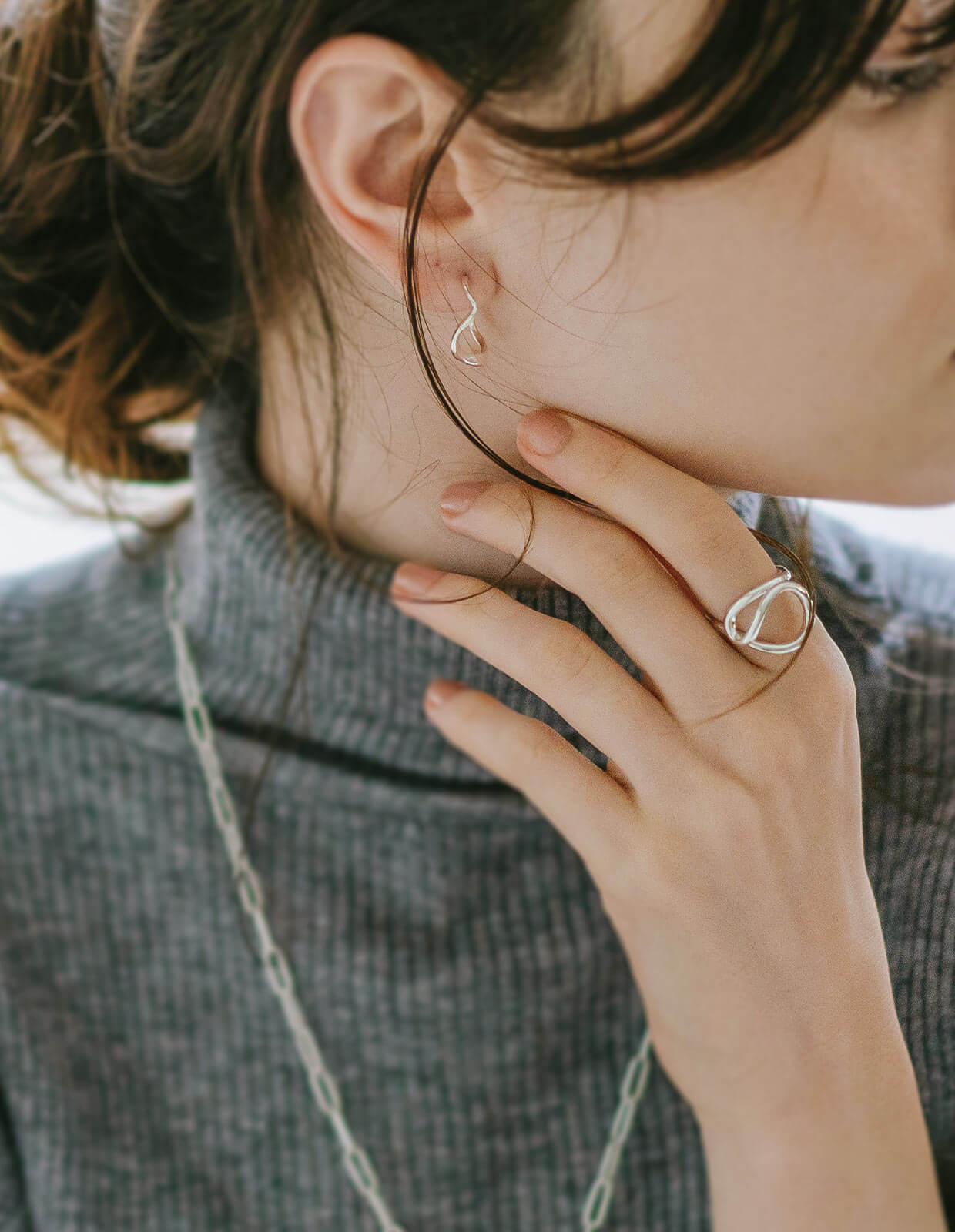 18K Gold Plated Sterling Silver Wavy Road Ring | FATONU