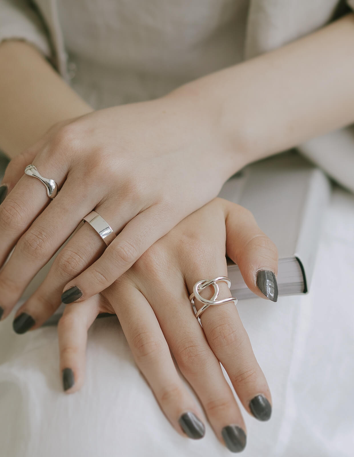 18K Gold Plated Sterling Silver 6mm Medium Wide Ring | SOLONE-6MM