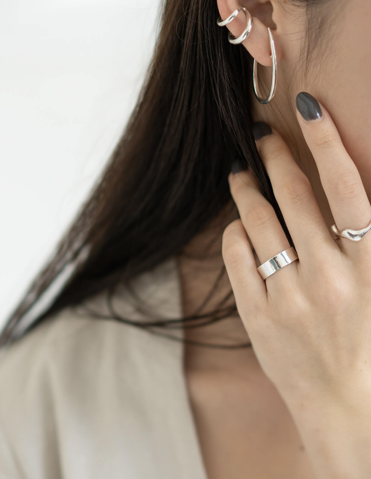 18K Gold Plated Sterling Silver 6mm Medium Wide Ring | SOLONE-6MM