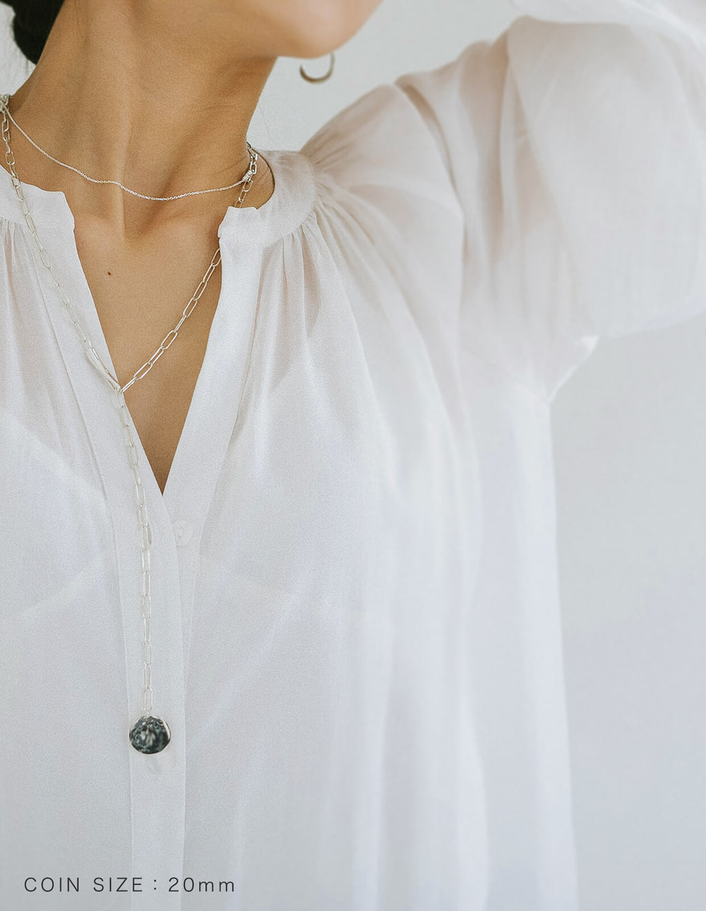 18K Gold Plated Sterling Silver Boxchain Coin Necklace | NOVAC-BLANCA