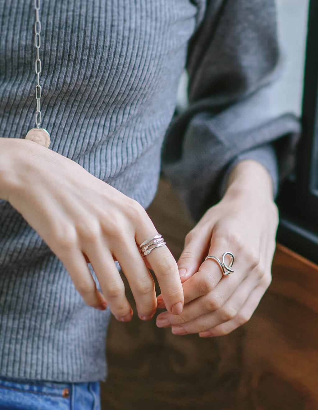 18K Gold Plated Sterling Silver Wavy Road Ring | FATONU