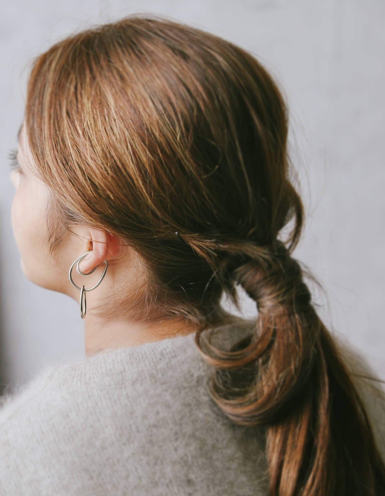 18K Gold Plated Sterling Silver Dangle Drop Charm Earcuff | LOITSU