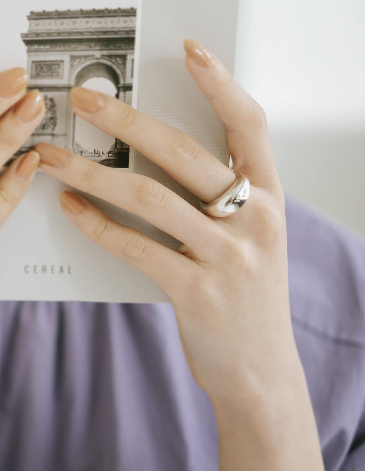 18K Gold Plated Sterling Silver Dome Ring | ORIFAR