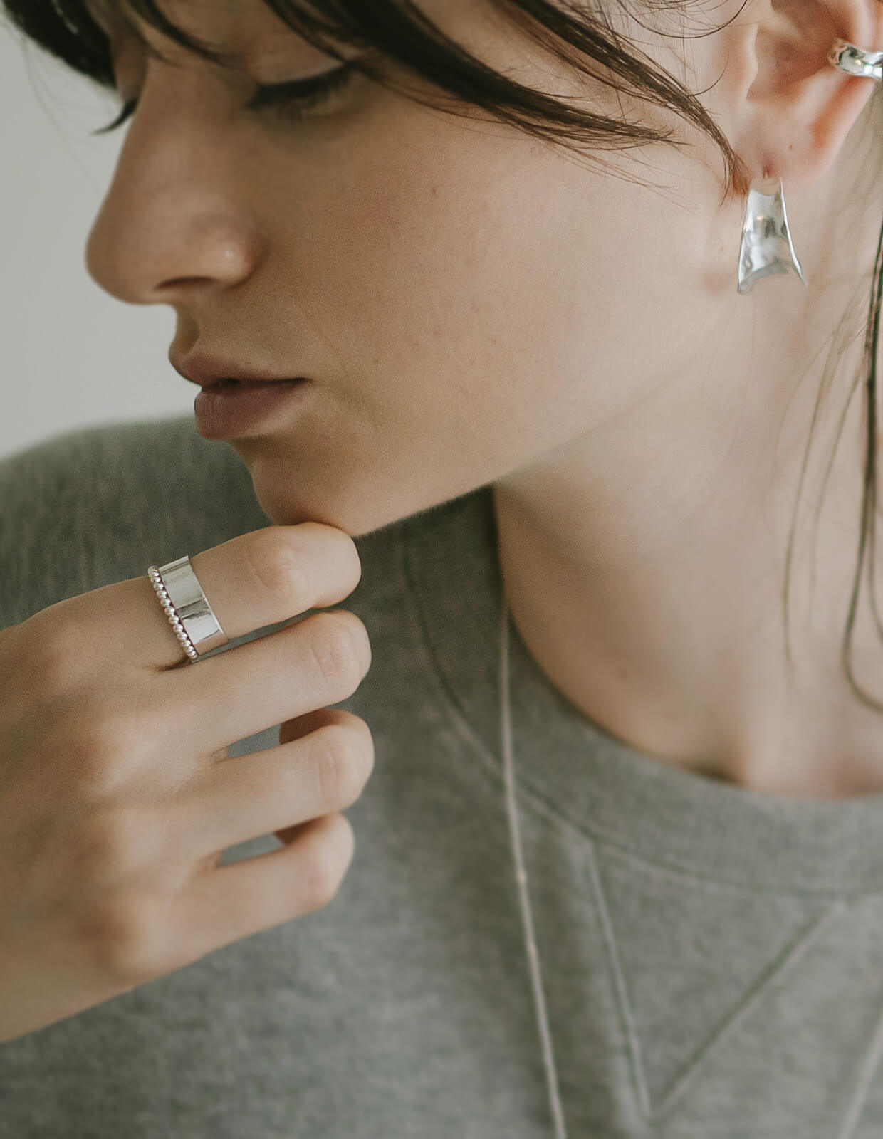 18K Gold Plated Sterling Silver 6mm Medium Wide Ring | SOLONE-6MM